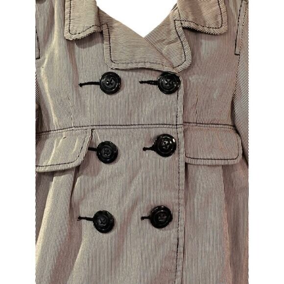 Old Navy Girls XS Blue & White Striped Double-Breasted Peacoat Jacket - Picture 8 of 11